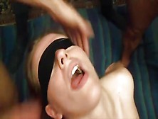 Blindfolded Babe Swallow Cum