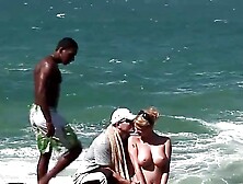 Tarra White Loves Interracial DP on the Beach