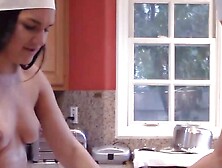 Hardcore 18Yo Besties Cooking Before Big Dick Foursome