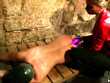 Blonde mistress dominate her slave