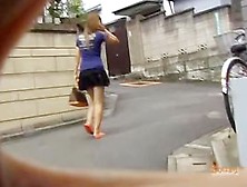 Japanese Sharking Master Lifts Up A Cute Chick's Skirt