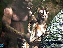 A Werewolf and an Argorian Maiden Merged into a Passionate Coitus (Skyrim