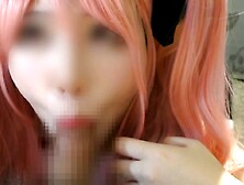 ギャルっぽさも感じられるコスプレイヤー美女 唾液たっぷりでチンポを粘っこくしゃぶって口内射精で搾る♡