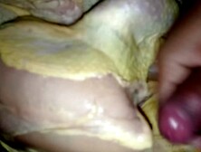 Fucking And Creampie In A Raw Chicken