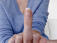 Lady Victoria Valente - Hand Fetish,  Short Fingernails,  Middle Finger,  Close-Ups,  Joi