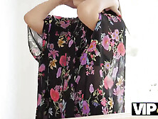 VIP4K.  Excited cutie tricks ebony handyman into inter-racial affair