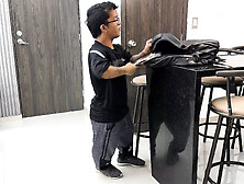 I help my little stepbrother with his chores in exchange for a rich,  little fuck and he ends up giving me all his juicy,  rich mi