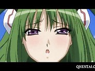 Two hentai dolls licked in 3some outdoor