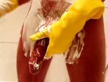 Shaving Cock Ass And Jerking Off