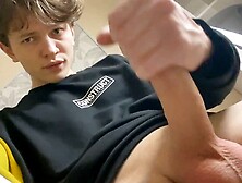 Naughty European Twink Boy Enjoys Solo Time With Huge Cock