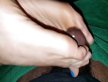 Wife Cuddling Small Black Penis With Her Skilled Feet And Getting Sprayed