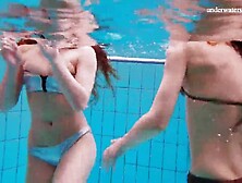 Three Smoking Hot Babes Skinny Dip In The Pool