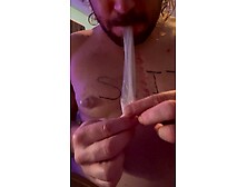 Eating cum from used condom