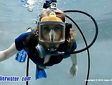 Full Face Scuba masturbation: Solo,  Fetish & Dildo Porn