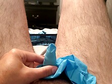 Tiny Dick In Pinky Finger Of Latex Glove Jerked