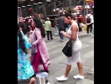 big booty latina in a thin dress gets filmed