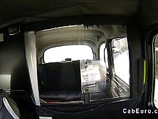 Brunette student pussy fucked in fake taxi