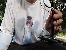 [Asmr] Japanese Guy Akinyan Masturbating With Teng Fake Pocket Pussy In Public And Moaning Loudly During Cumshot