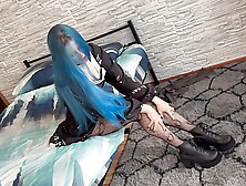 Anal fucking of a beautiful bitch with her neighbor.  Large natural breasts,  cream pie in massive butt