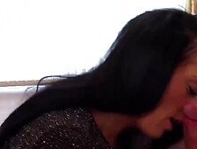 Nerdy Agent Tricks Sex Kitten into Wild Swallowing Adventure