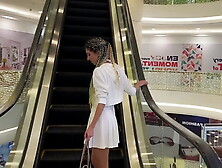 Crazy Cumwalk in Public Shopping Mall Blowjob in Public Toilet