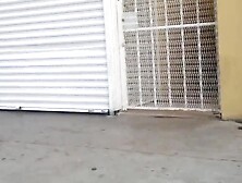 blue latina cameltoe leggins on the street