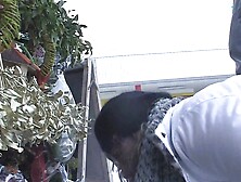 Two guys pick up blonde mommy for hot 3some