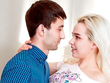 Astonishing glamorous blonde Keit Flames looks good in the doggy pose