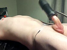 Tied Up Guy's Dick Is Milked With Some Special Device