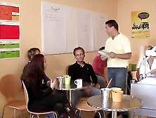 Sexy redhead German teen fucked in her wet pussy before getting warm cum from partner's cum