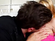 Pornstar Golden-haired Bitch Eats Cum After Sexy Anus Bang