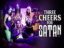 Three Little Cheerleaders For Satan's Cock