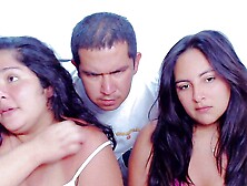 My stepsisters showed me their big and delicious tits in exchange for giving them permission to the party