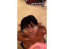 Submissive Ebony begging for cum