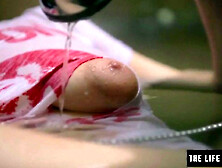 Puffy Nippled Girl Masturbates With A While Half 
