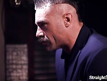 Waitress sucks her boss behind counter