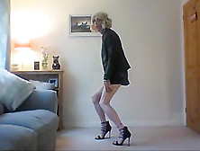 Showinf Of My New Heels And Sexy Skirt