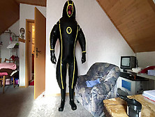 Full Try On Latex Inflatable Cyborg Hazmat Suit