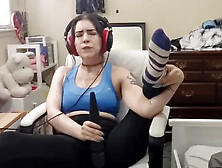 Cumming to Music with Headphones on