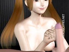 Ponytailed 3D Anime Girl Play With Spunk-Pump