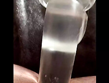 Big Dildo Fucking Machine And Penis Pump Equals Big Cum