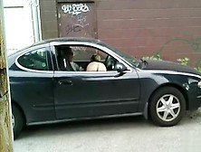 Naked Hooker Gives Blowjob In The Car And Gets Filmed