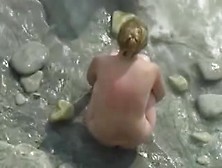 Exposed Beach - Large Boob Fuck & Engulf On The Rocks