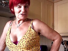 Horny Mature Woman Gets Naked And Masturbates In The Kitchen