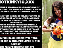 Charming princess Hotkinkyjo take balls in booty & anal prolapse in the forest