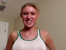 Ex girlfriend babe with big boobs streching her legs