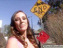 White Girl Jamie Jackson Throated And Facialed By Big Black Cocks