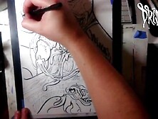That babe Sucked The Soul Outta My Nuts for a Gigantic Load w/ Xray Vision - Drawing Timelapse by Drenched