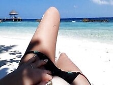 Point Of View Cutie Slender 19 Yo Masturbating On The Beach