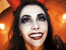 Horny Devil Fucked Skeleton. Halloween with Mia Bandini